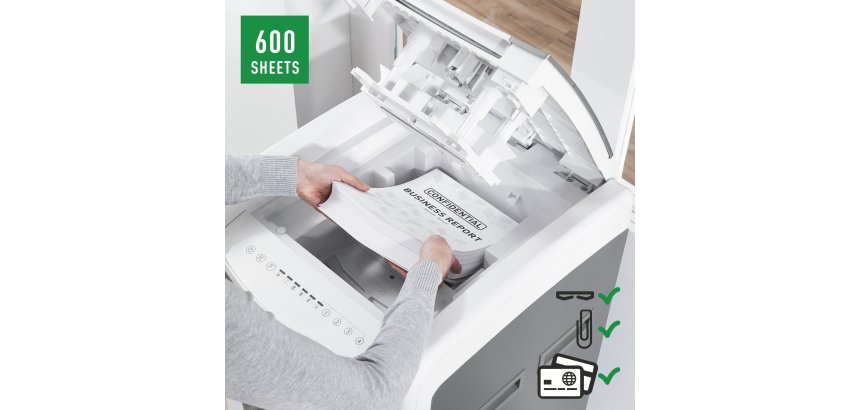 Destructora IQ Auto+ Office Pro 600 P4, autoalimentación, blanca