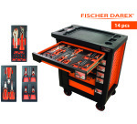 Servante équipée de 14 outils avec 3 modules