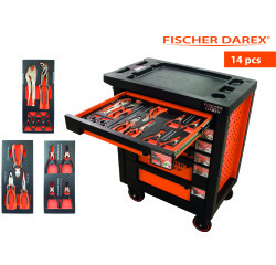 Servante équipée de 14 outils avec 3 modules