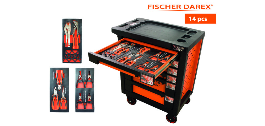 Servante équipée de 14 outils avec 3 modules