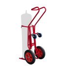 Diable porte-bouteille avec béquille acier 250 kg bavette fixe profondeur 280 mm roue pneumatique