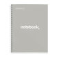 Notebook Emotions, Couverture rigide, A4, quadrillage 5x5 mm, 80 feuilles de 1 couleur, Miquelrius, Gris.
