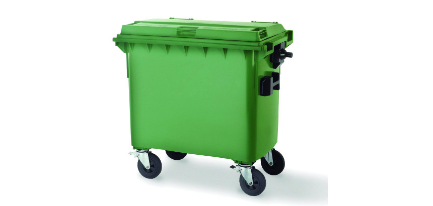 Contenedor residuos basura 600L Dahi. Apto para recogida automática con camión de basura