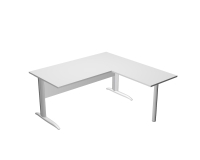 Mesa oficina Presto patas metal L An 160 cm ala lateral