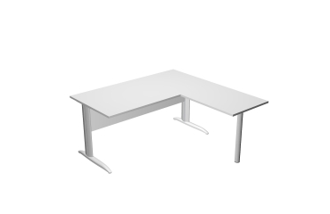 Mesa oficina Presto patas metal L An 160 cm ala lateral