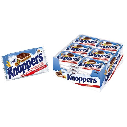 Galletas Barquillo Hasselnus knoppers 25 g - Paquete de 24 unidades