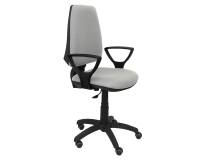 Chaise de bureau ELCHE - accoudoirs fixes - Gris clair