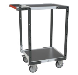 Servante Flatpack 2 plateaux tôle 250 kg 550 x 500 mm roue TPE