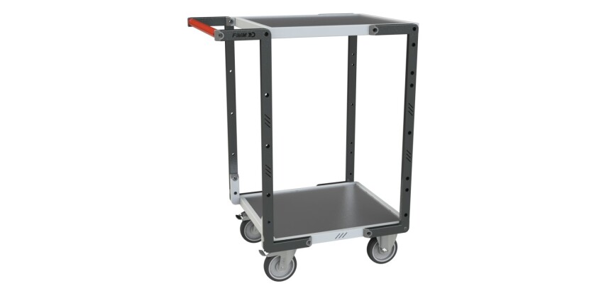 Servante Flatpack 2 plateaux tôle 250 kg 550 x 500 mm roue TPE