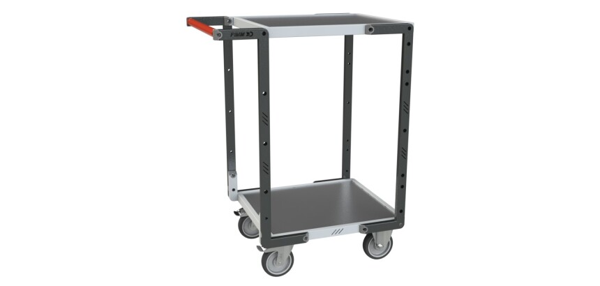 Servante Flatpack 2 plateaux tôle 250 kg 550 x 500 mm roue TPE