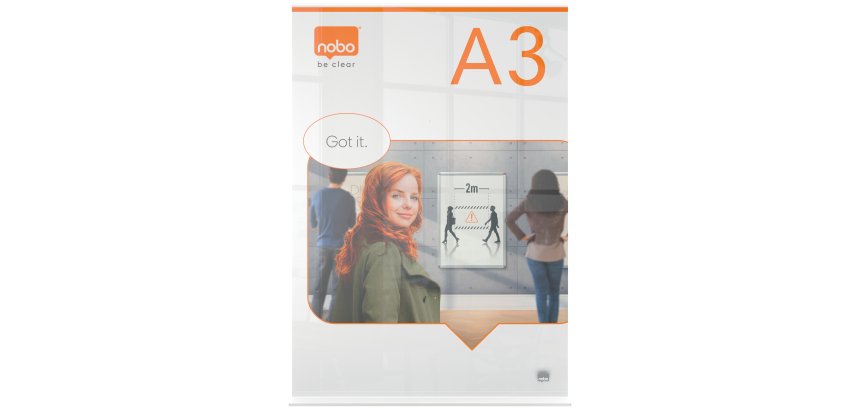 Porta pósters acrílico transparente de sobremesa, A3