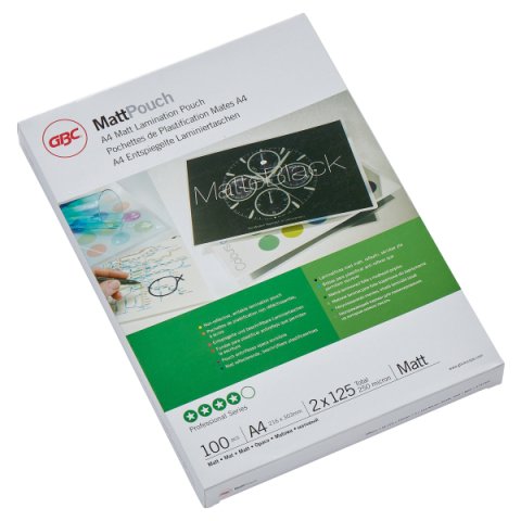 Paquete de 100 fundas de plastificación térmica GBC A4, 2 x 125 micras, mate