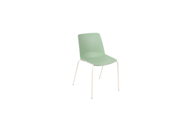 Chaise OSLO, coque plastique, piètement métal blanc ivoire
