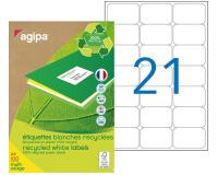 Etiquettes adresses multi-usages recyclées 63,5 x 38,1 mm Agipa - Boîte de 2100
