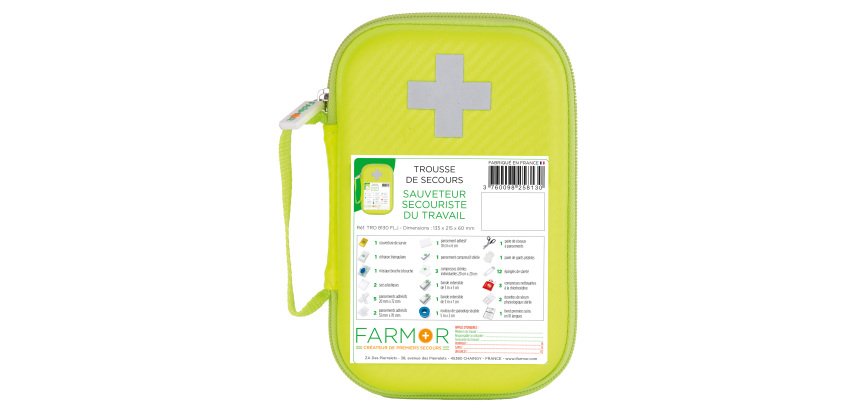Trousse de secours S.S.T en PU jaune