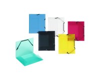 Chemise à élastique 3 rabats plastique Propyglass Viquel 17 x 22 cm - couleurs assorties