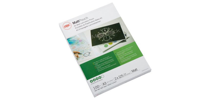 Paquete de 100 fundas de plastificación térmica GBC A3, 2 x 125 micras, mate