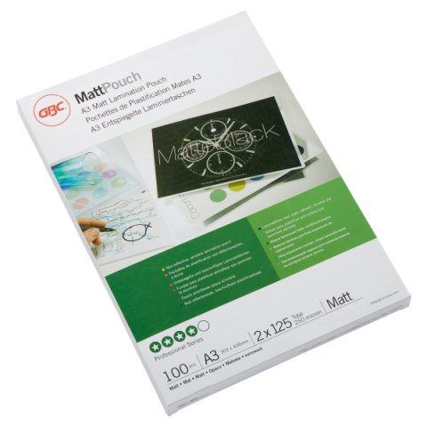Paquete de 100 fundas de plastificación térmica GBC A3, 2 x 125 micras, mate