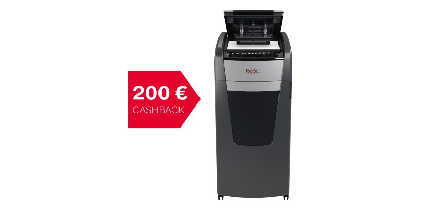 Destructeur de documents automatique et manuel Rexel Optimum AutoFeed+ 600M - P5 coupe micro