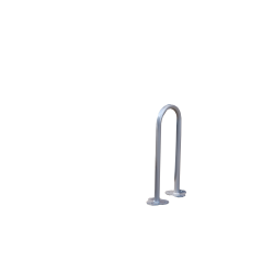 Lot de 2 ranges vélos platine pour 4 vélos Tube Ø 40 mm + peinture poudre époxy grise Platine Ø152mm, ép. 5mm et trous de fixation Ø9mm  MODELE ROND