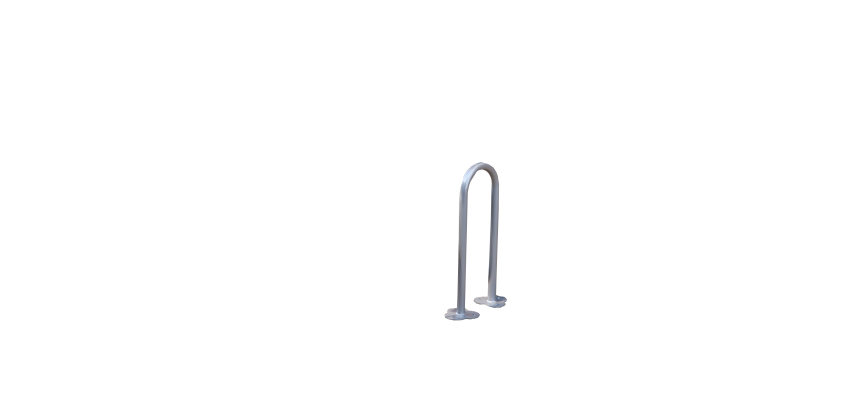 Lot de 2 ranges vélos platine pour 4 vélos Tube Ø 40 mm + peinture poudre époxy grise Platine Ø152mm, ép. 5mm et trous de fixation Ø9mm  MODELE ROND