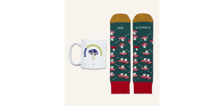Kit Taza + Calcetines "Eres alucinante" talla 36-41
