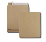 Boite de 250 sacs à soufflets kraft brun 24 260x330 120 g/m² bande de protection