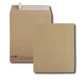 Boite de 250 sacs à soufflets kraft brun 24 260x330 120 g/m² bande de protection