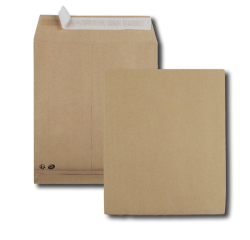 Boite de 250 sacs à soufflets kraft brun 24 260x330 120 g/m² bande de protection