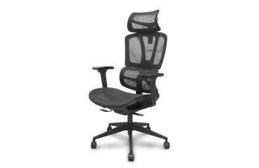 Silla Pro537 traslack malla negra brazos 3D ruedas nailon 60 mm