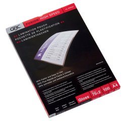 Paquete de fundas de plastificación térmica alta velocidad GBC HighSpeed™ A4, 2 x 75 micras