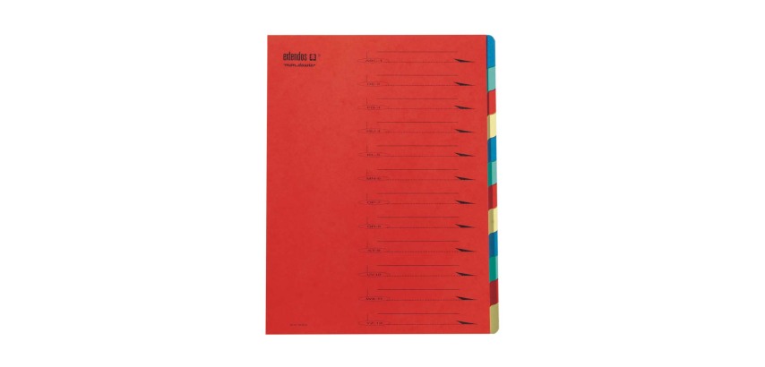 Trieur carte Extendos 12 divisions rouge