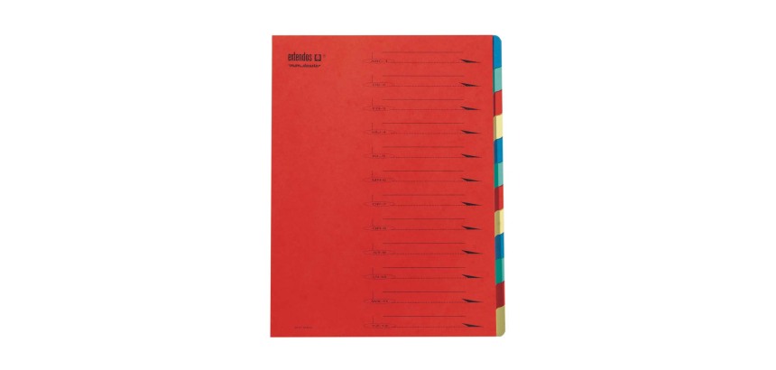 Trieur carte Extendos 12 divisions rouge