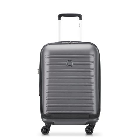 Valise Trolley cabine 55 cm 4 roues Ouverture frontale -  DELSEY Segur 2.0 – GRIS