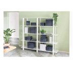 Caja de tela para almacenaje con tapa S, 2 piezas, gris