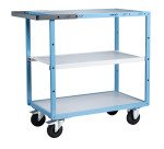 Servante mécano-soudée 3 plateaux mélaminés 250 kg 850 x 500 mm roue caoutchouc