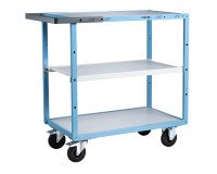 Servante mécano-soudée 3 plateaux mélaminés 250 kg 850 x 500 mm roue caoutchouc