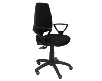 Silla Elche S Bali brazos fijos ruedas de parquet - Negro