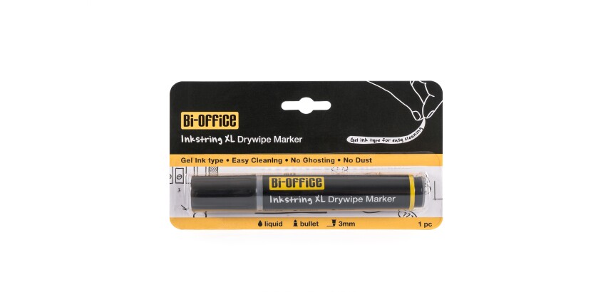 InkstringXL Rotulador para Pizarra Blanca de Tinta Gel con Punta de 3mm – Negro