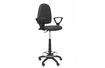 Silla alta Ayna similpiel negro con brazos
