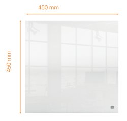 Pizarra acrílica de sobremesa o mural NOBO, 450X450 mm, transparente