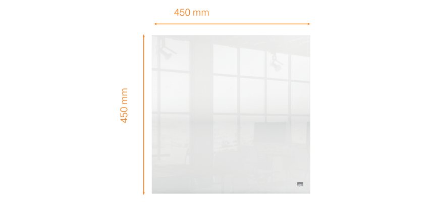 Pizarra acrílica de sobremesa o mural NOBO, 450X450 mm, transparente