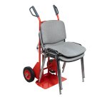 Diable porte-chaises acier 250/70 kg bavette réglable poignée à garde roue caoutchouc
