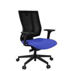 Bürostuhl Ergonomic MAXPRO, Stoff und Netz, mit 2D-Armlehnen, synchronem Mechanismus, schwarzen Füßen