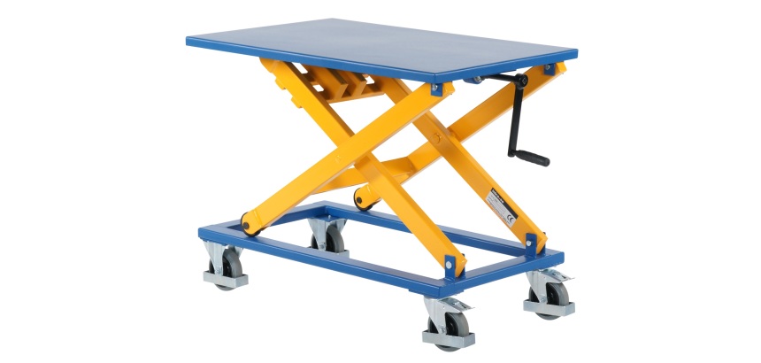 Table élévatrice manuelle à vis sans fin 300 kg 950 x 600 mm