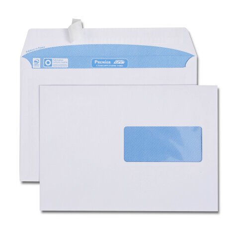 Enveloppe 162 x 229 mm GPV 90 g avec fenêtre 45 x 100 mm blanche - Boîte de 500