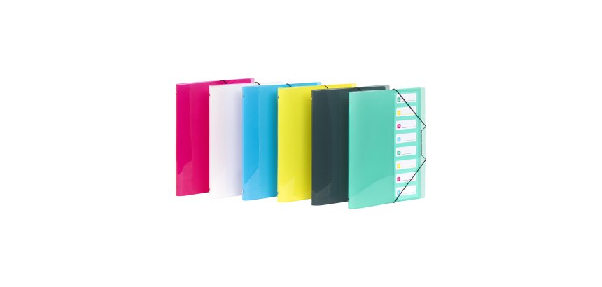 Trieur 8 compartiments A4 Polypropylène - PROPYGLASS - Viquel - 25,5 x 32,2 x 1,2 cm