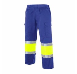 Pantalón multibolsillos alta visibilidad bicolor talla 36