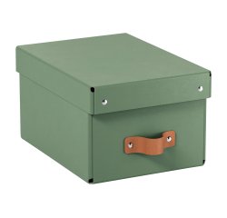 Caja de almacenamiento Leitz Puro con tapa, pequeña, 7L, cartón 100% reciclado, paquete de 2