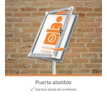 Pie con marco publicitario A3 con cerradura Nobo Premium Plus